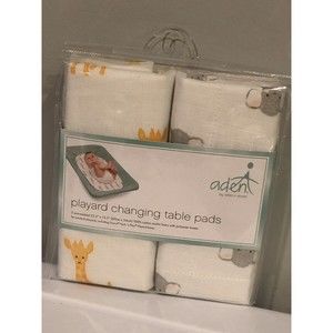 ADEN + ANAIS PLAYARD CHANGING TABLE PADS ~ SAFARI BABES GIRAFFE ELEPHANT ~ NEW